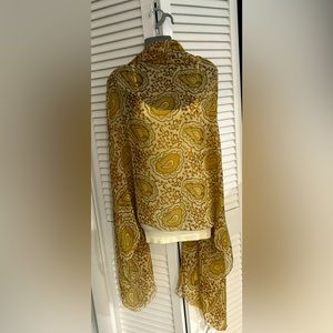 Nicole Marciano Vintage fashion scarf green and yellow avocado print  NWT